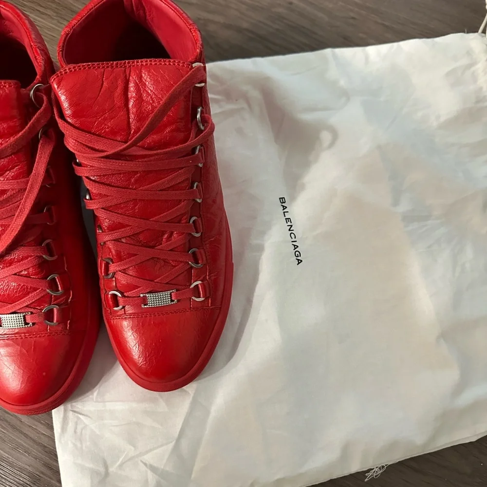 Men’s Balenciaga Red high top sneakers size 40 - Picture 2 of 9